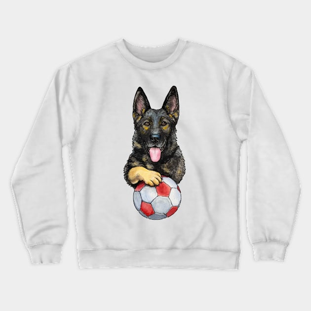 German Shepherd Soccer Ball Crewneck Sweatshirt by Noewi